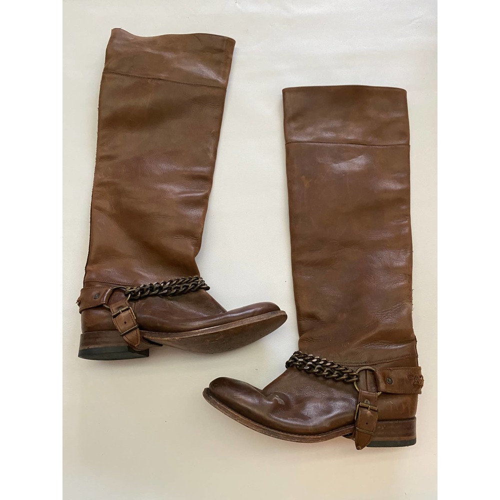 Sendra Leather High Riding Boots Harness Chain 8.5